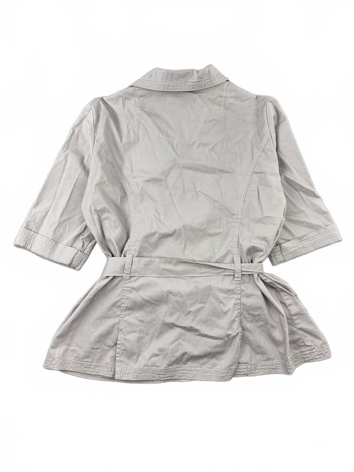 Bandolino Blu Mauve Belted Safari Blouse Jacket Top