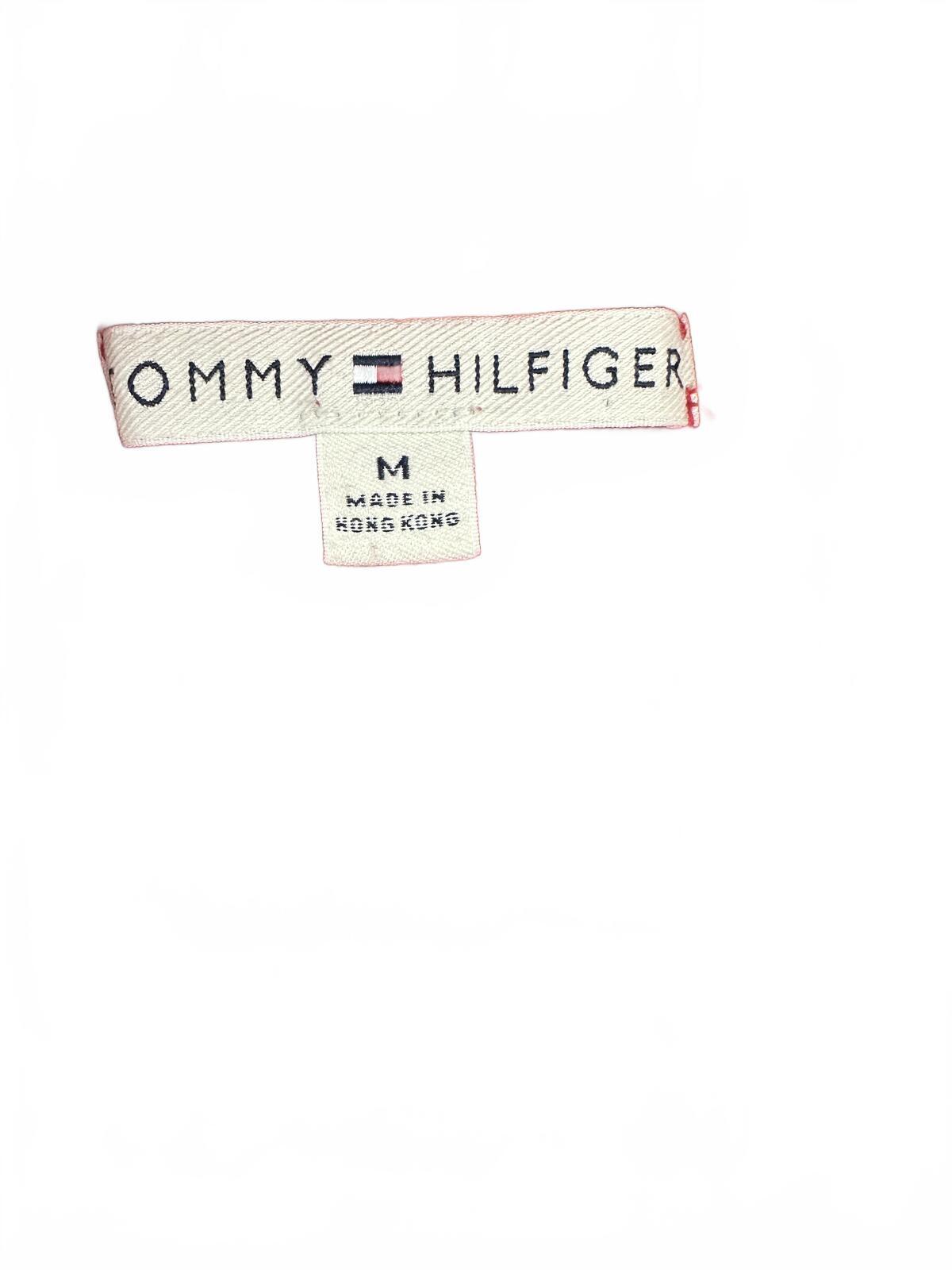 Tommy Hilfiger Red Zip Front Knit Cardigan with Sporty Chest Stripe Y2K Retro