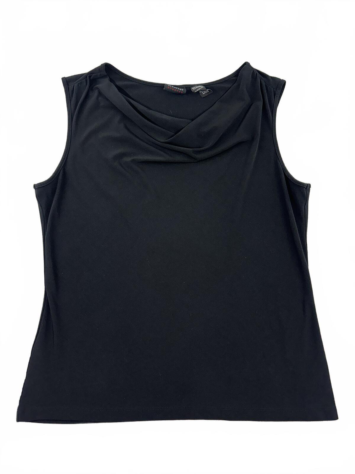 New York & Company Black Cowl Neck Sleeveless Stretch Top