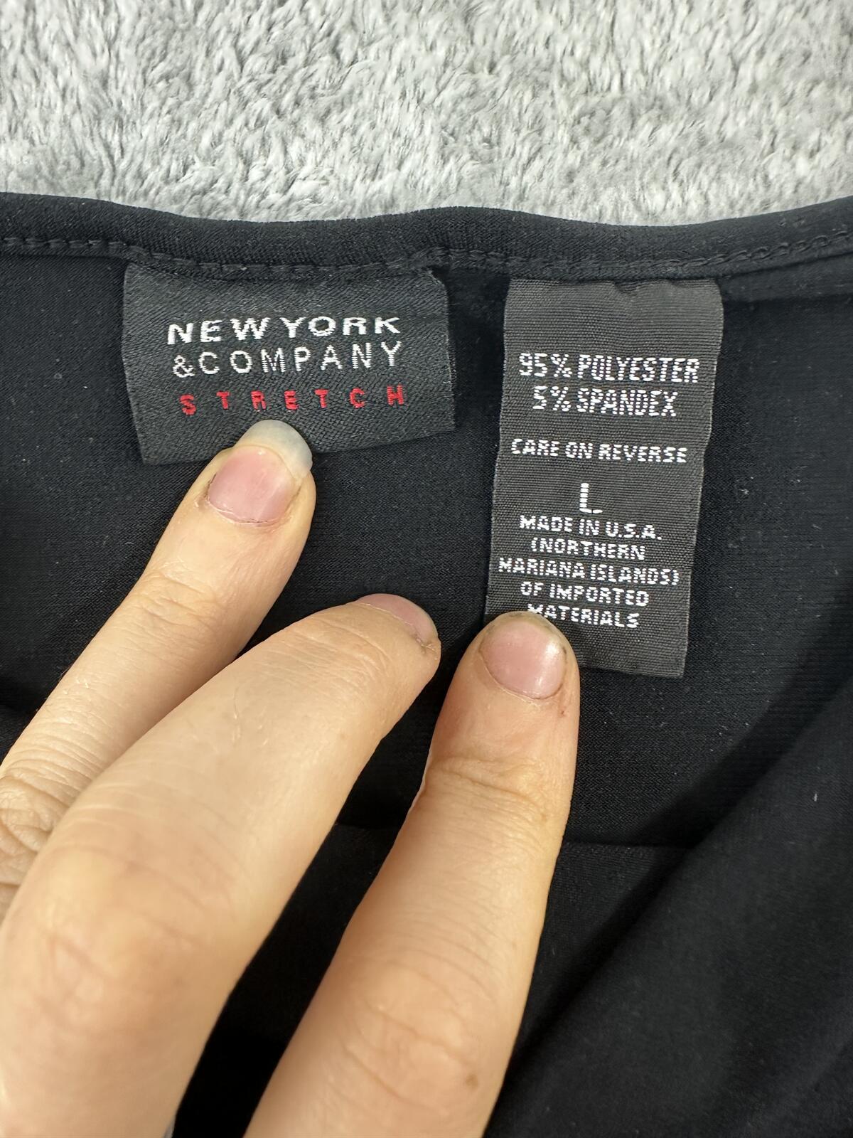 New York & Company Black Cowl Neck Sleeveless Stretch Top
