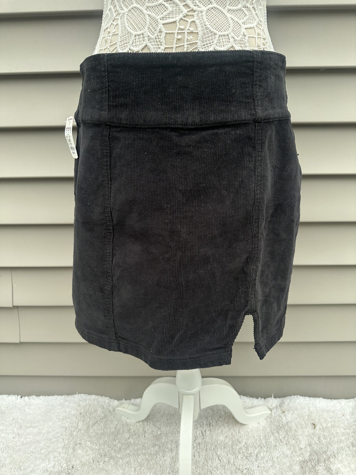 NWT SO Black Corduroy Mini Skirt Whimsigoth Corporate Goth