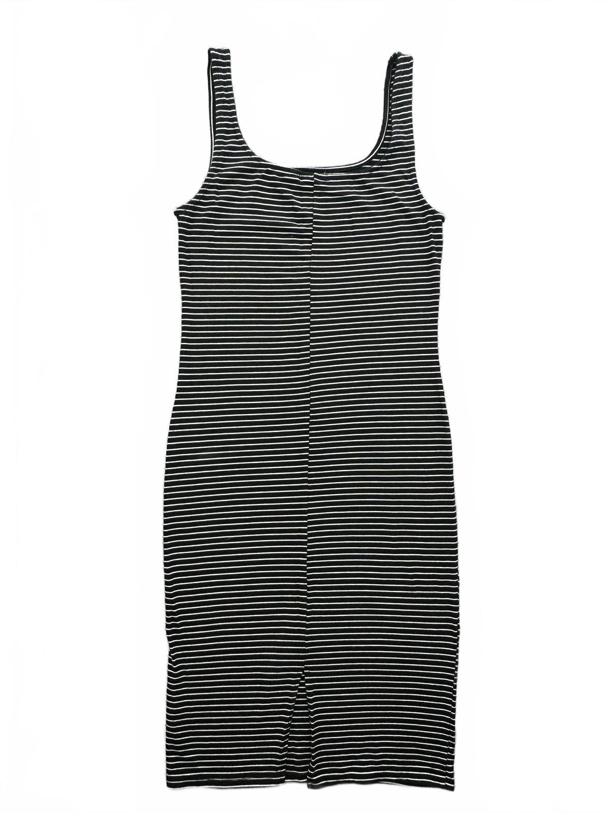 Heart & Hips Black and White Striped Sleeveless Bodycon Dress