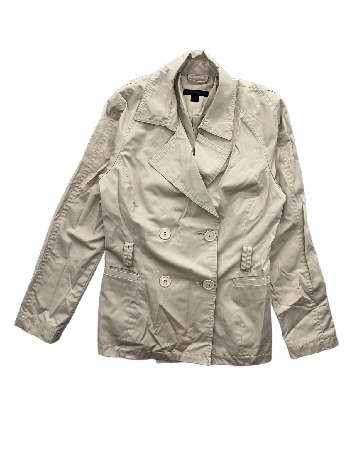 Express Design Studio Beige Double Breasted Blazer Classic Casual Chic