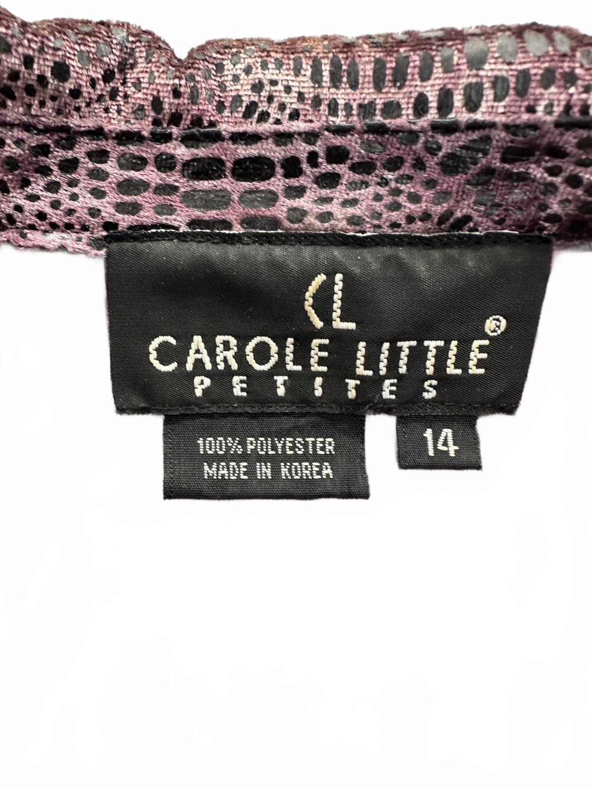 Carole Little Vintage Purple Patterned Button Up Blouse