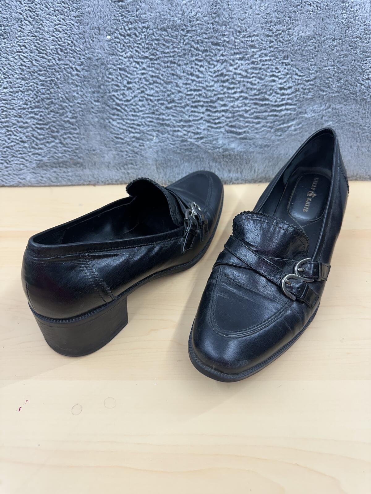 Kelly & Katie Black Platform Heeled Loafer Pumps Y2K Office Style with Chunky