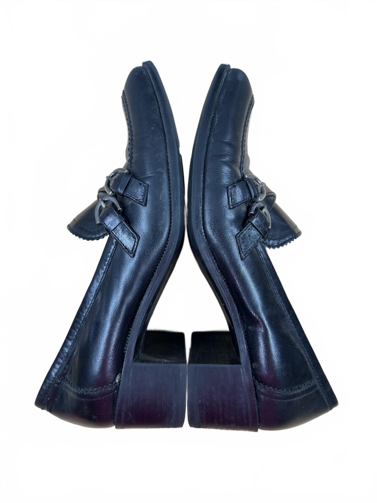 Kelly & Katie Black Platform Heeled Loafer Pumps Y2K Office Style with Chunky