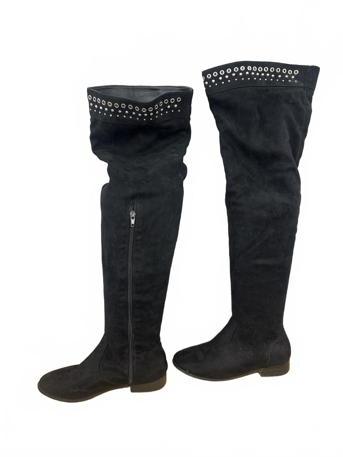TALY Black Studded Tall Boots