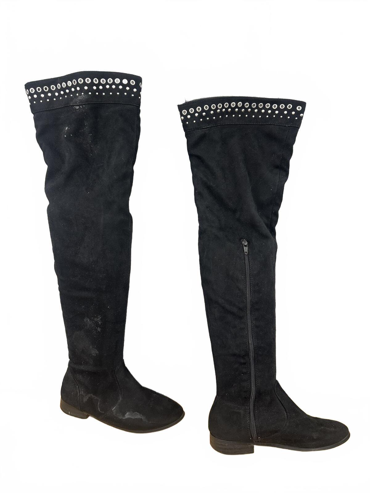 TALY Black Studded Tall Boots