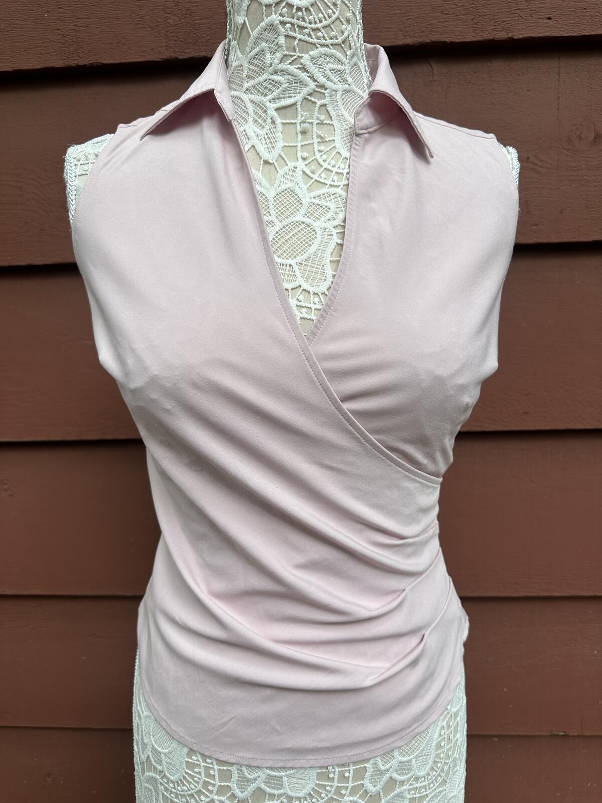 Express Stretch Sleeveless Wrap Blouse Y2K Fairycore Minimalist