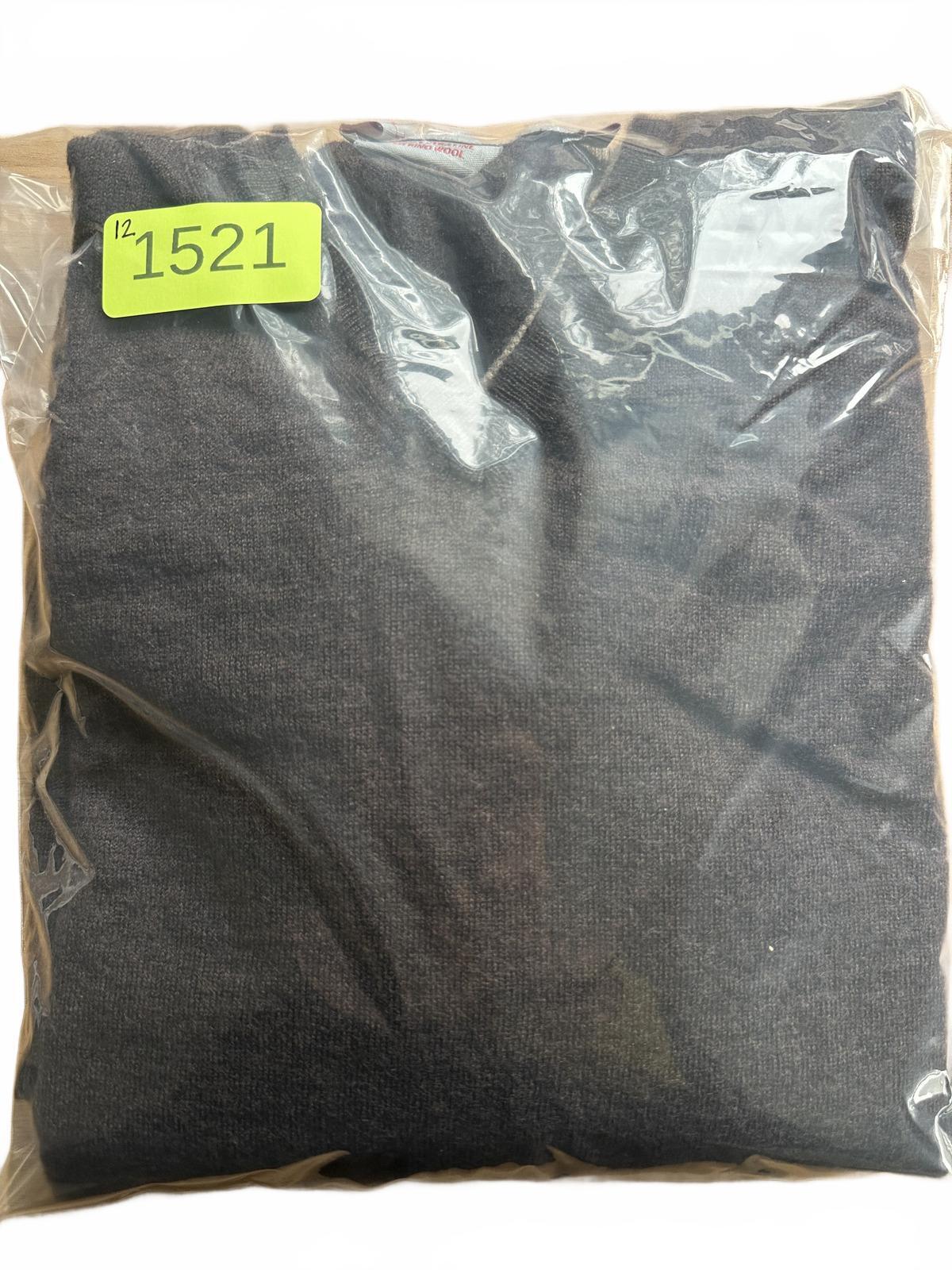 Luigi Baldo Brown V Neck Sweater 100% Extra Fine Merino Wool Classic Fall
