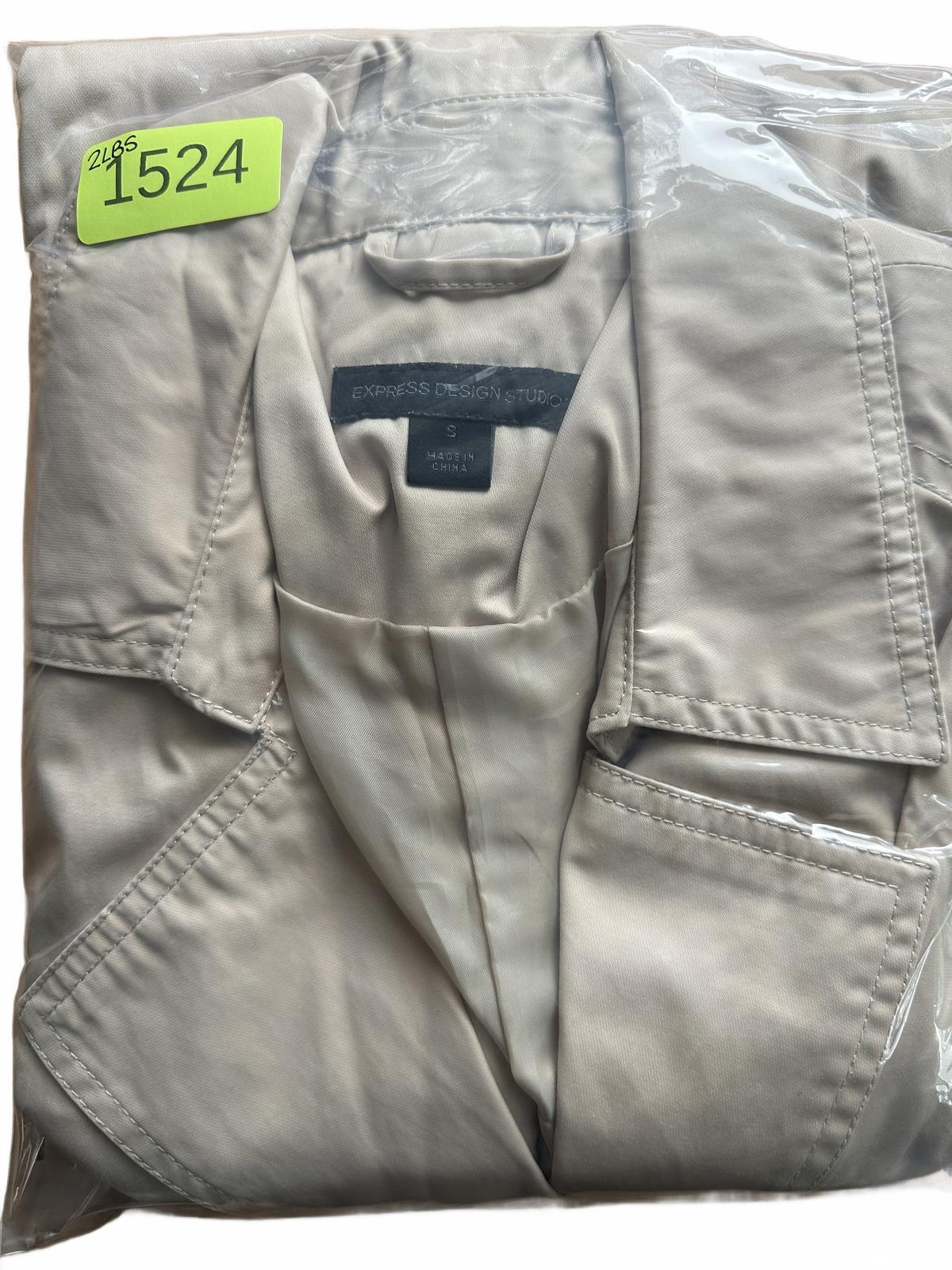 Express Design Studio Beige Double Breasted Blazer Classic Casual Chic