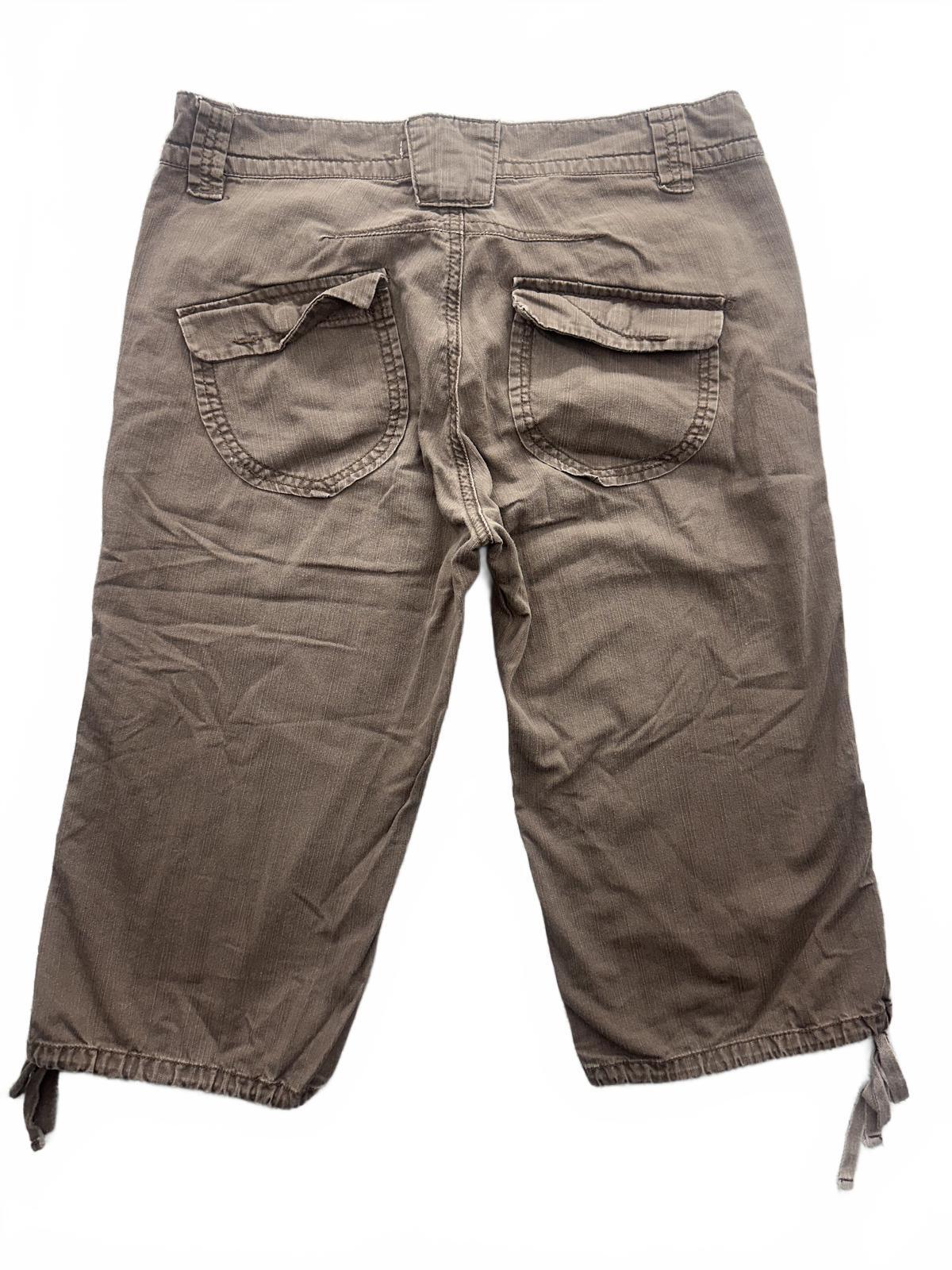 Z. Cavaricci Brown Capri Cargo Pants with Tie Details Cropped Pants