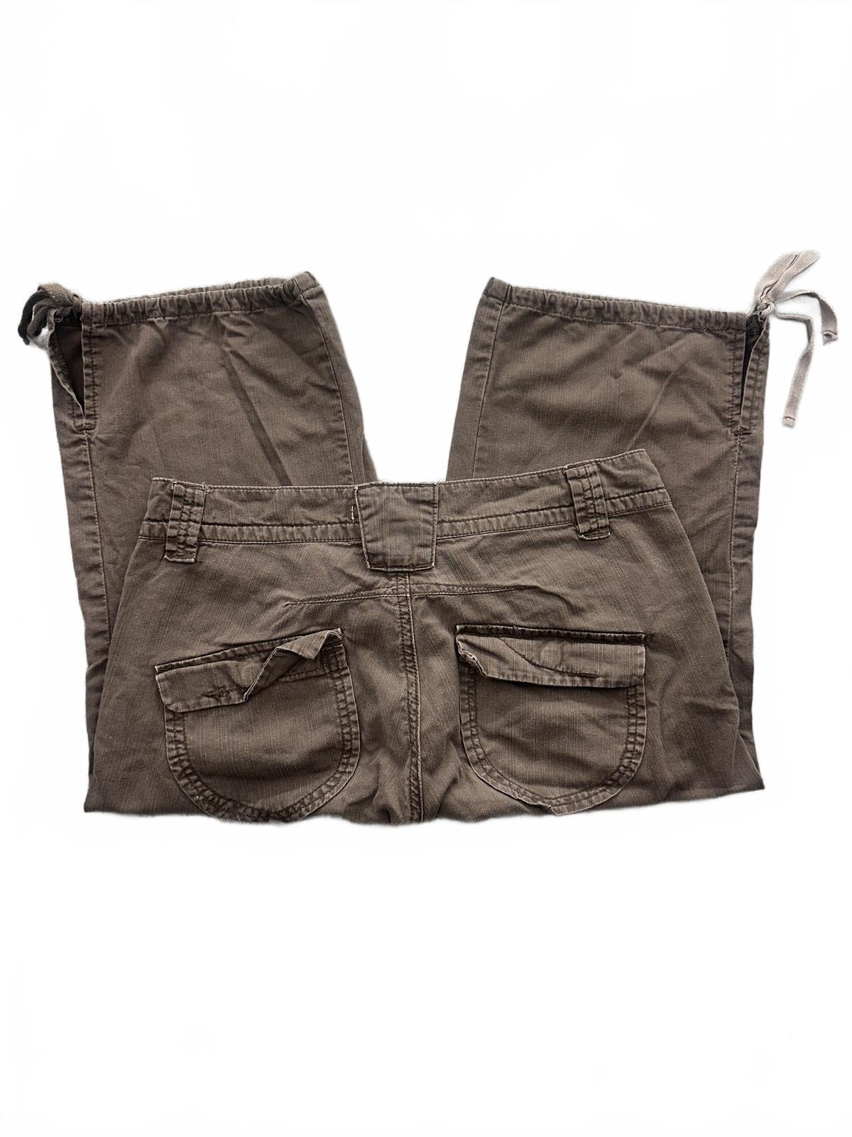 Z. Cavaricci Brown Capri Cargo Pants with Tie Details Cropped Pants