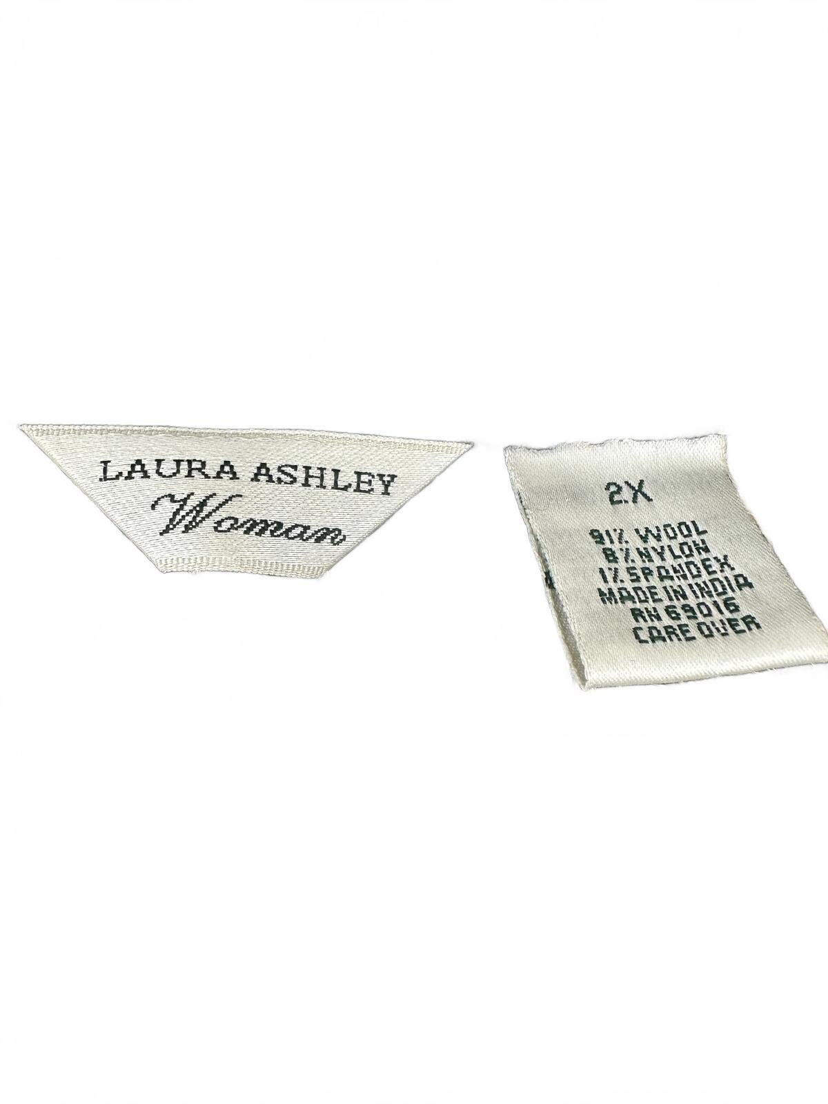 Laura Ashley Vintage Inspired Black and Cream Paisley Wool Blend Jacket