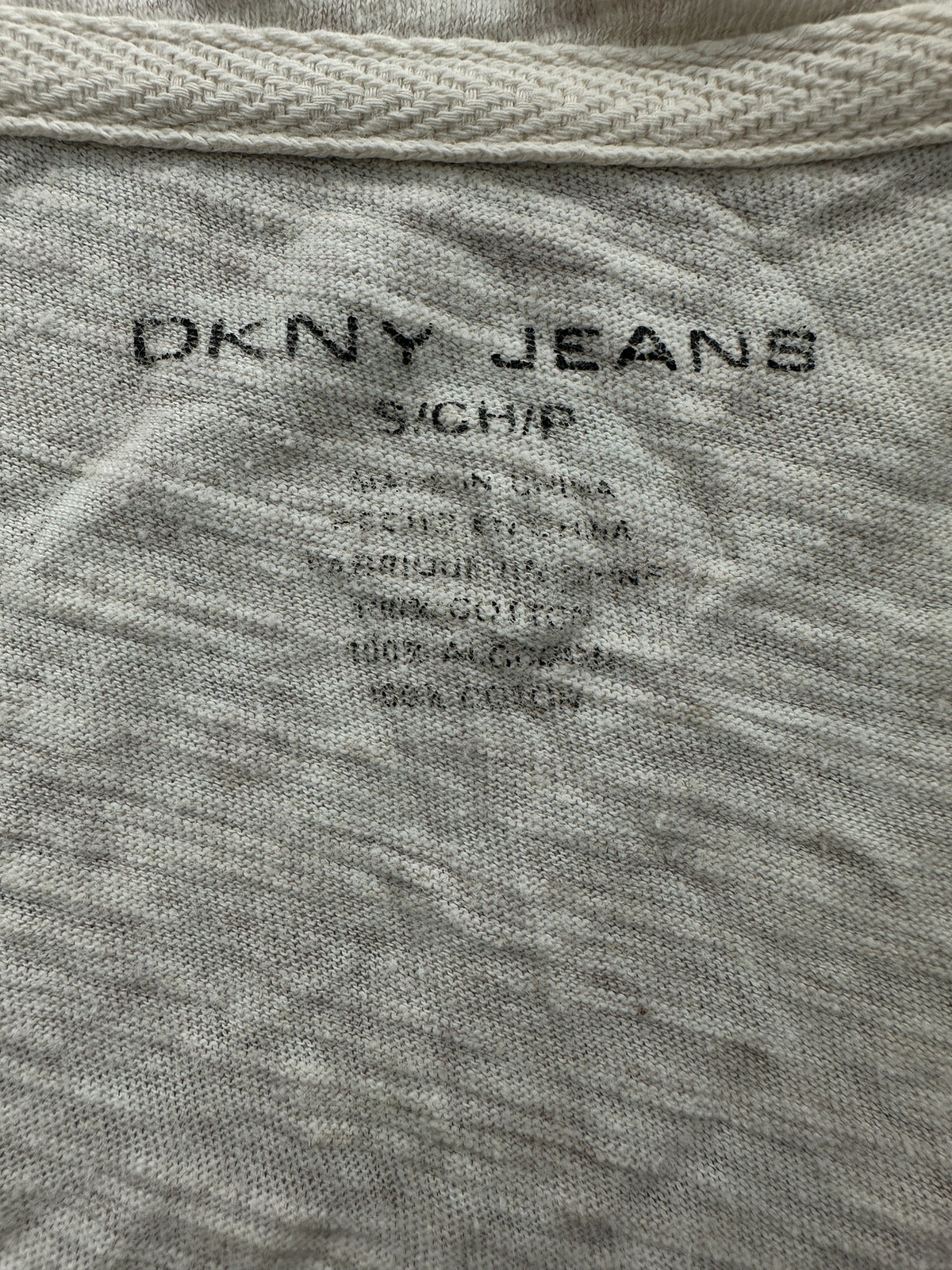 DKNY JEANS White Floral Print Cotton T Shirt Vintage Casual