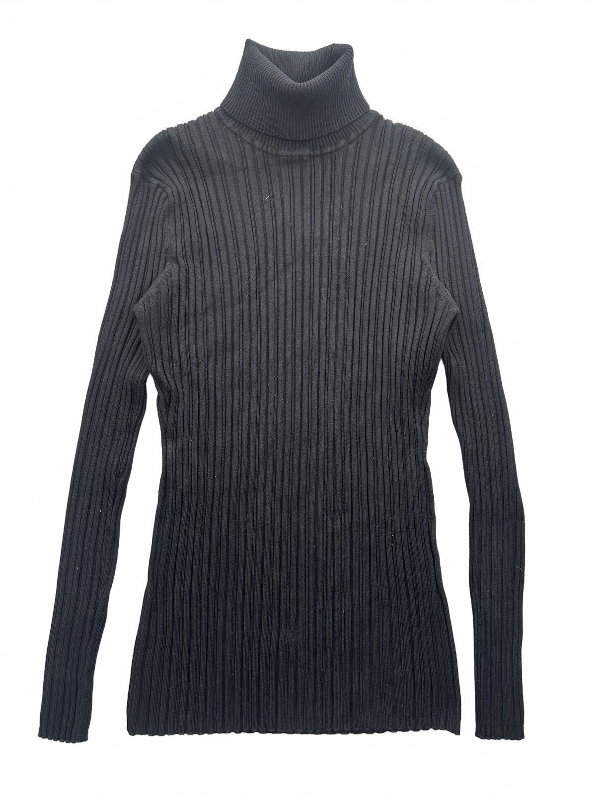 It's Our Time Black Ribbed Turtleneck Sweater Classic Minimalist Knitwear