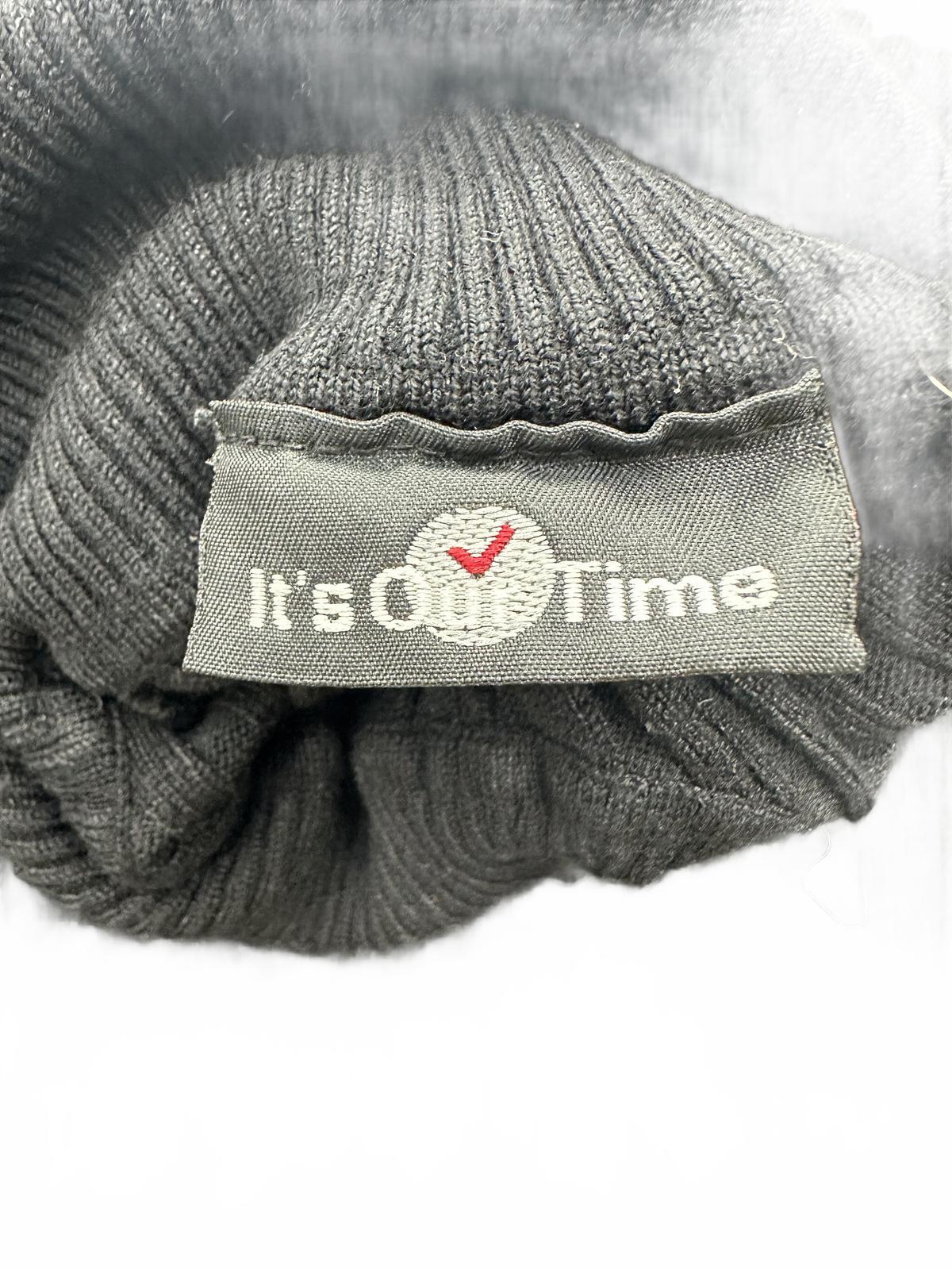 It's Our Time Black Ribbed Turtleneck Sweater Classic Minimalist Knitwear