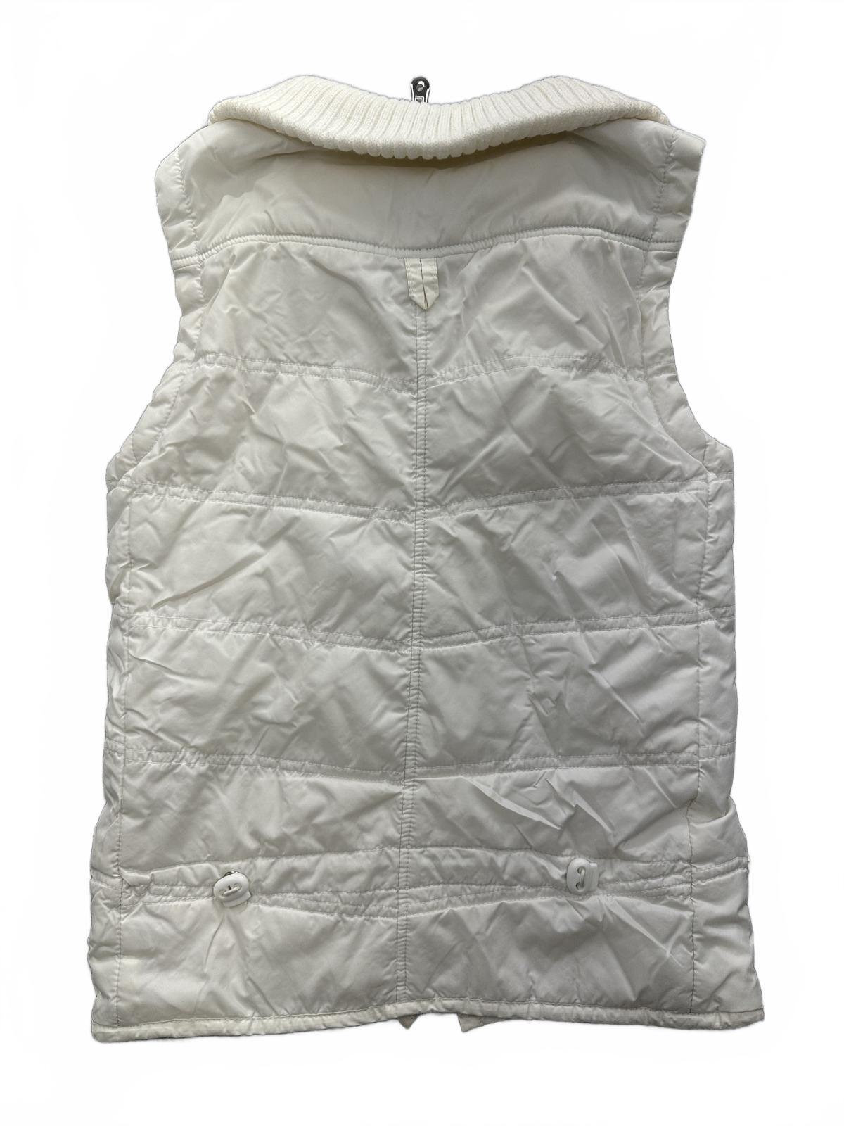 Vanity White Quilted Hooded Vest Sporty Casual Layering Piece