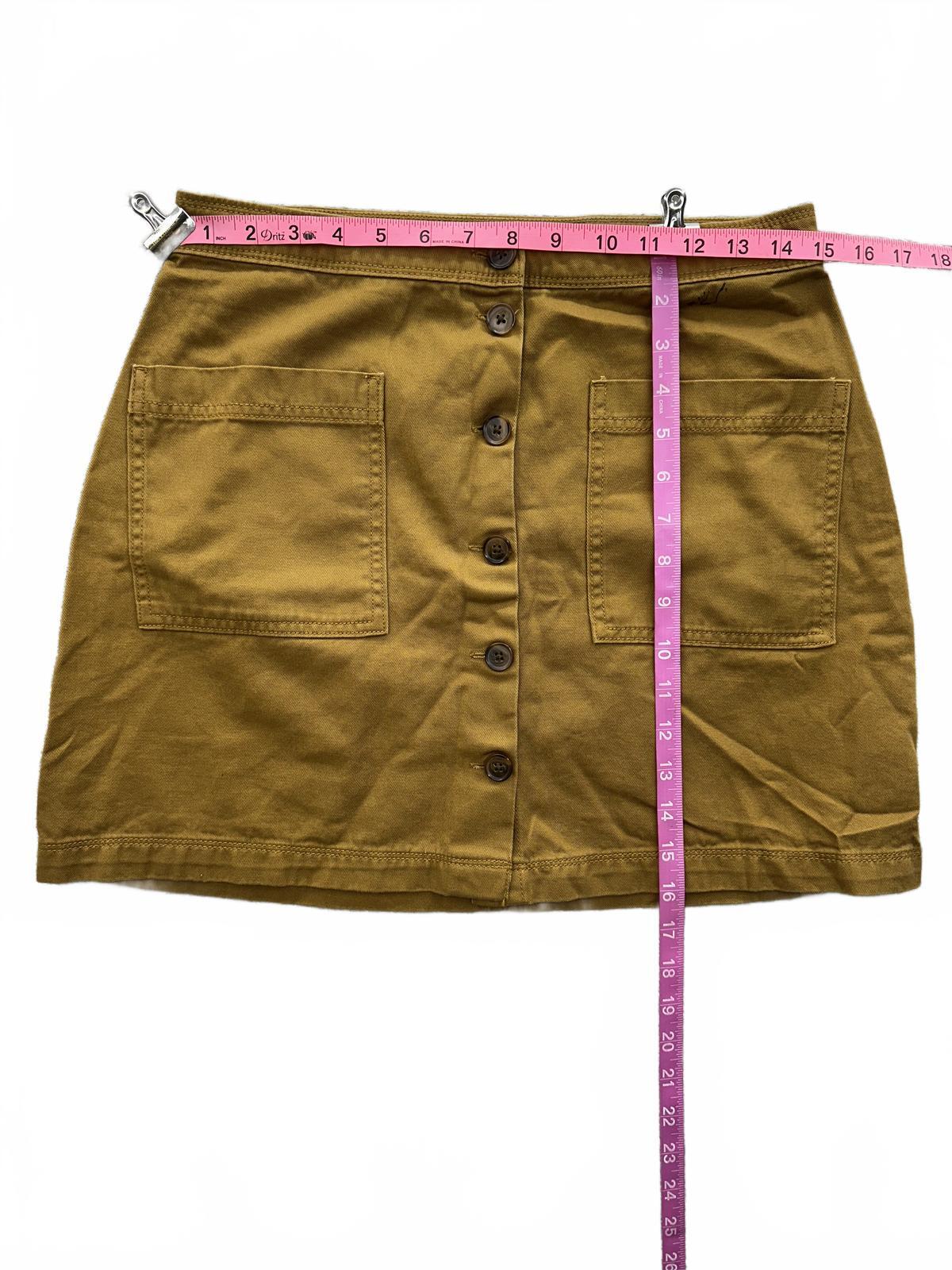 Old Navy Mustard Button Front Mini Skirt with Patch Pockets