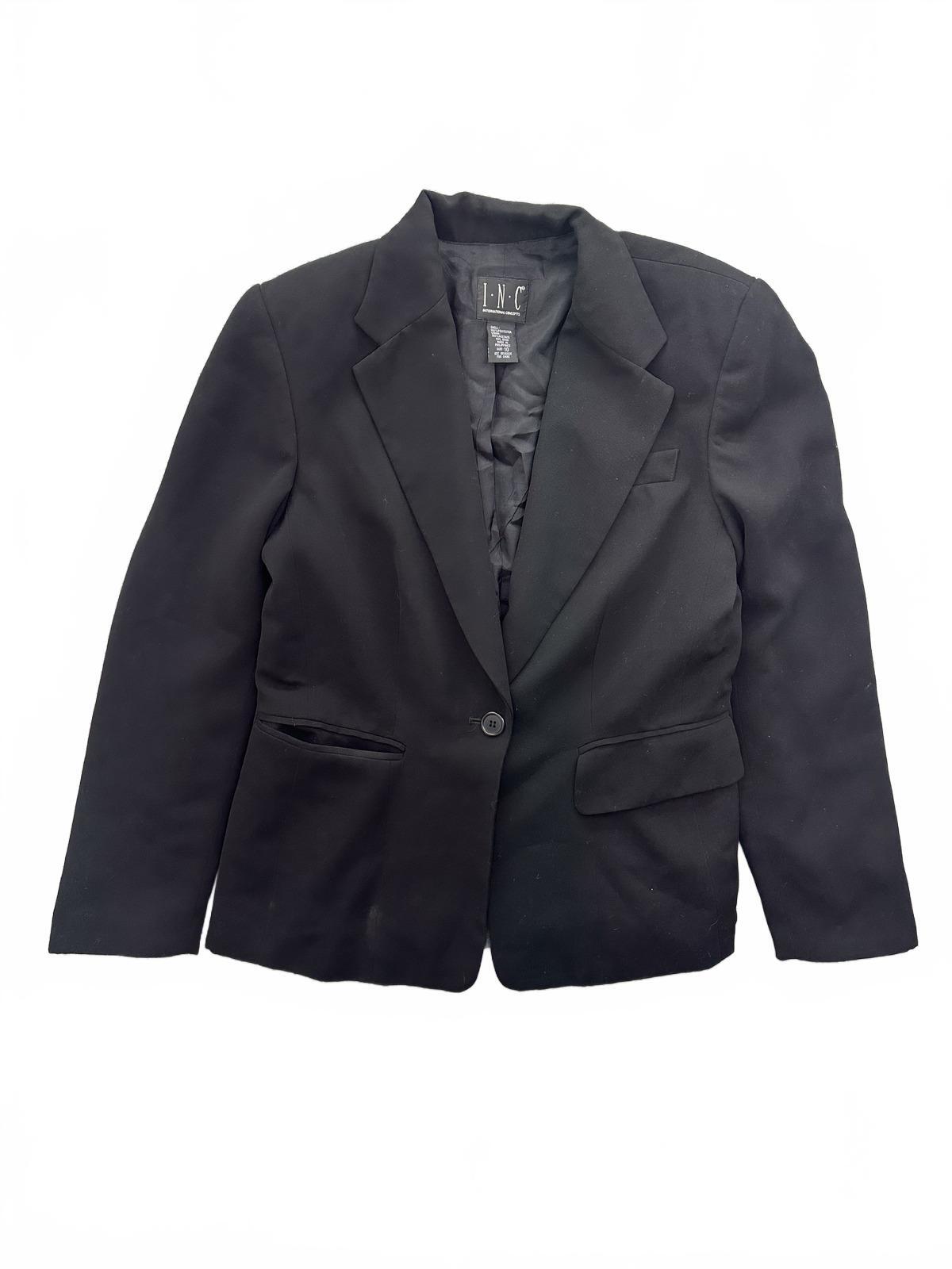 I.N.C International Concepts Classic Black Blazer Tailored Workwear