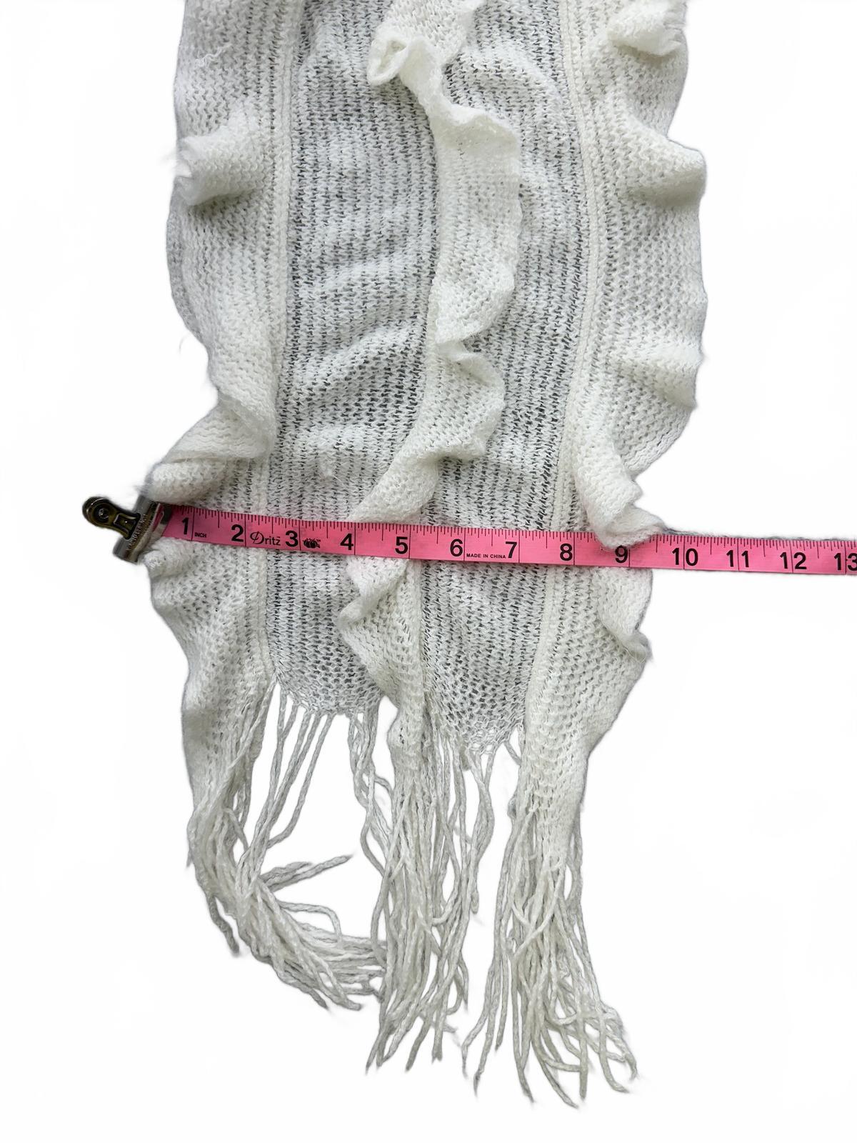 White Ruffle Knit Scarf Cozy Fairycore