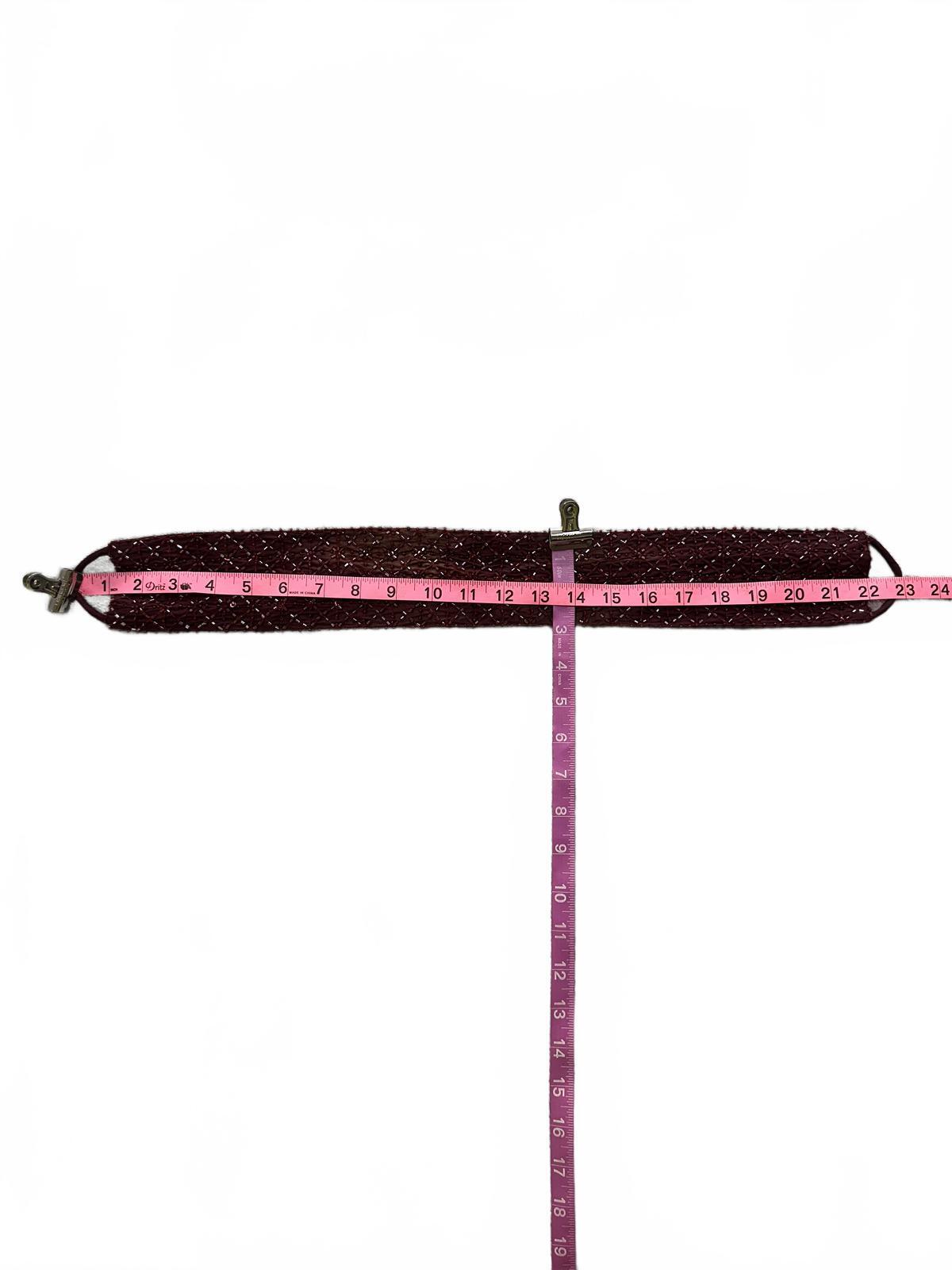Pottery Barn Beaded Burgundy Waist Belt Vintage Boho Accessory