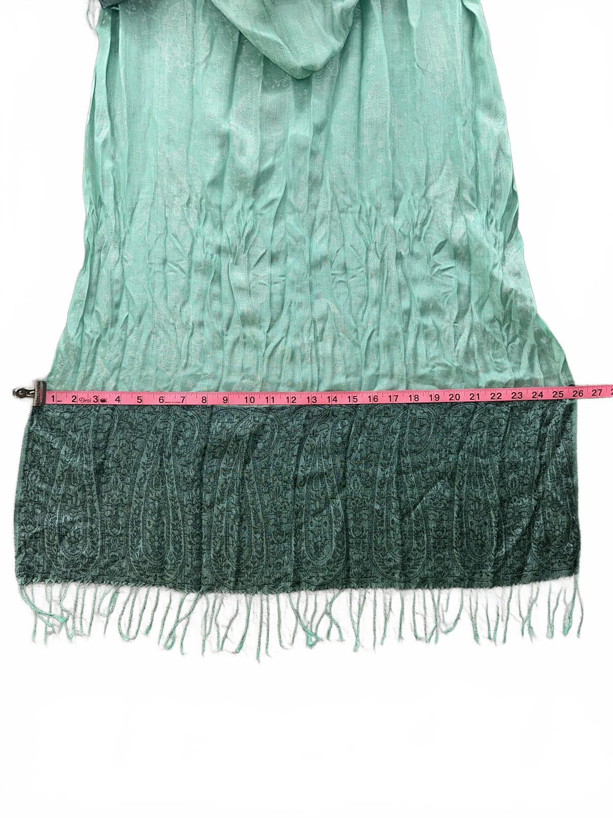 Boho Chic Ombre Paisley Shawl Scarf in Green