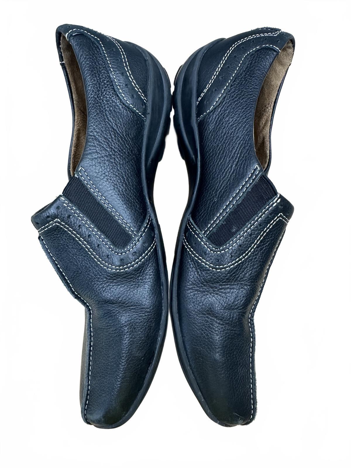 Natural Soul Black Leather Slip On Shoes Casual Loafers