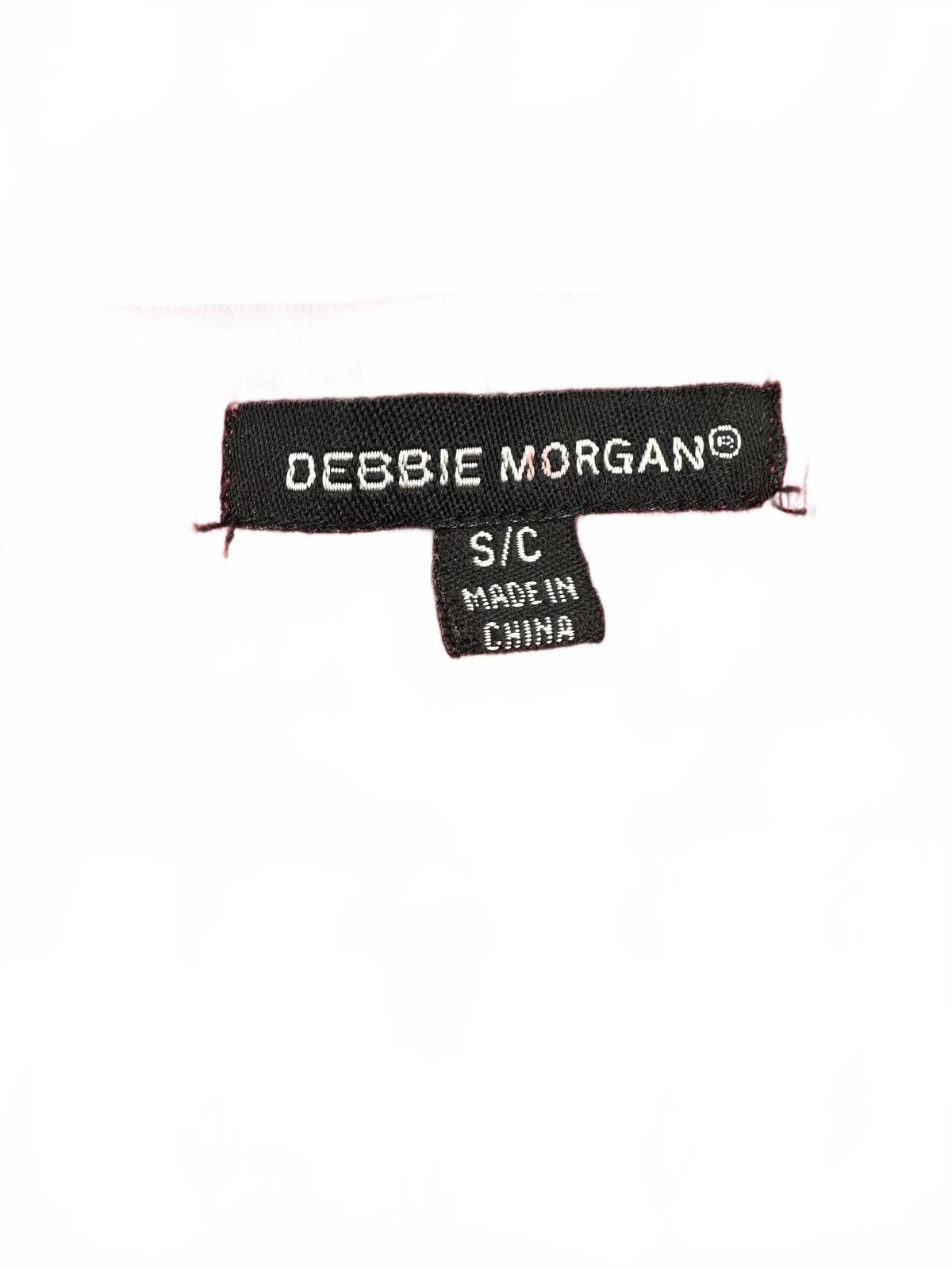 Debbie Morgan Red Knit Top with Black Contrast Seams 3/4 Sleeves Y2K