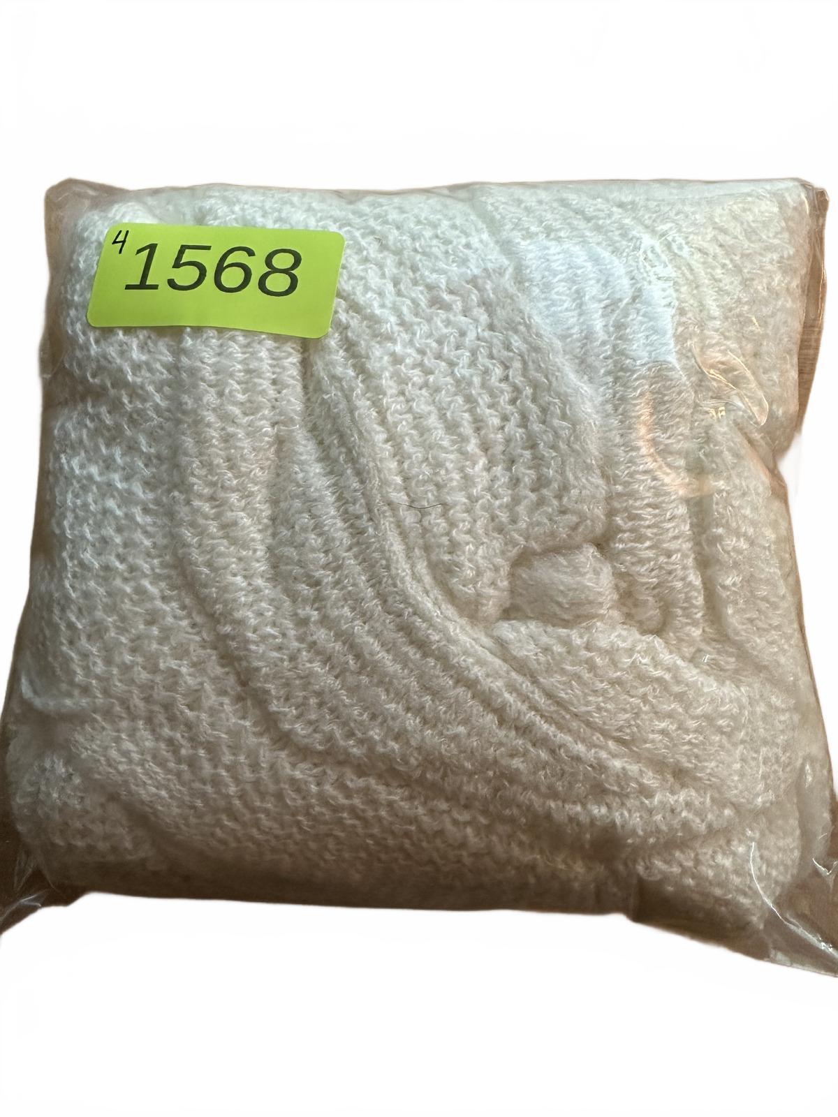 White Ruffle Knit Scarf Cozy Fairycore