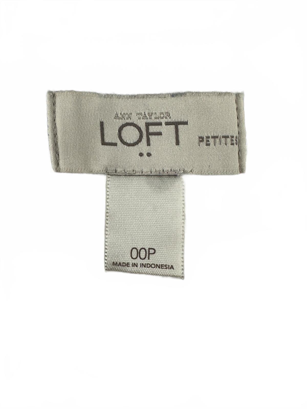 LOFT Petite Striped Button Front Pencil Skirt in Gray and Cream Preppy
