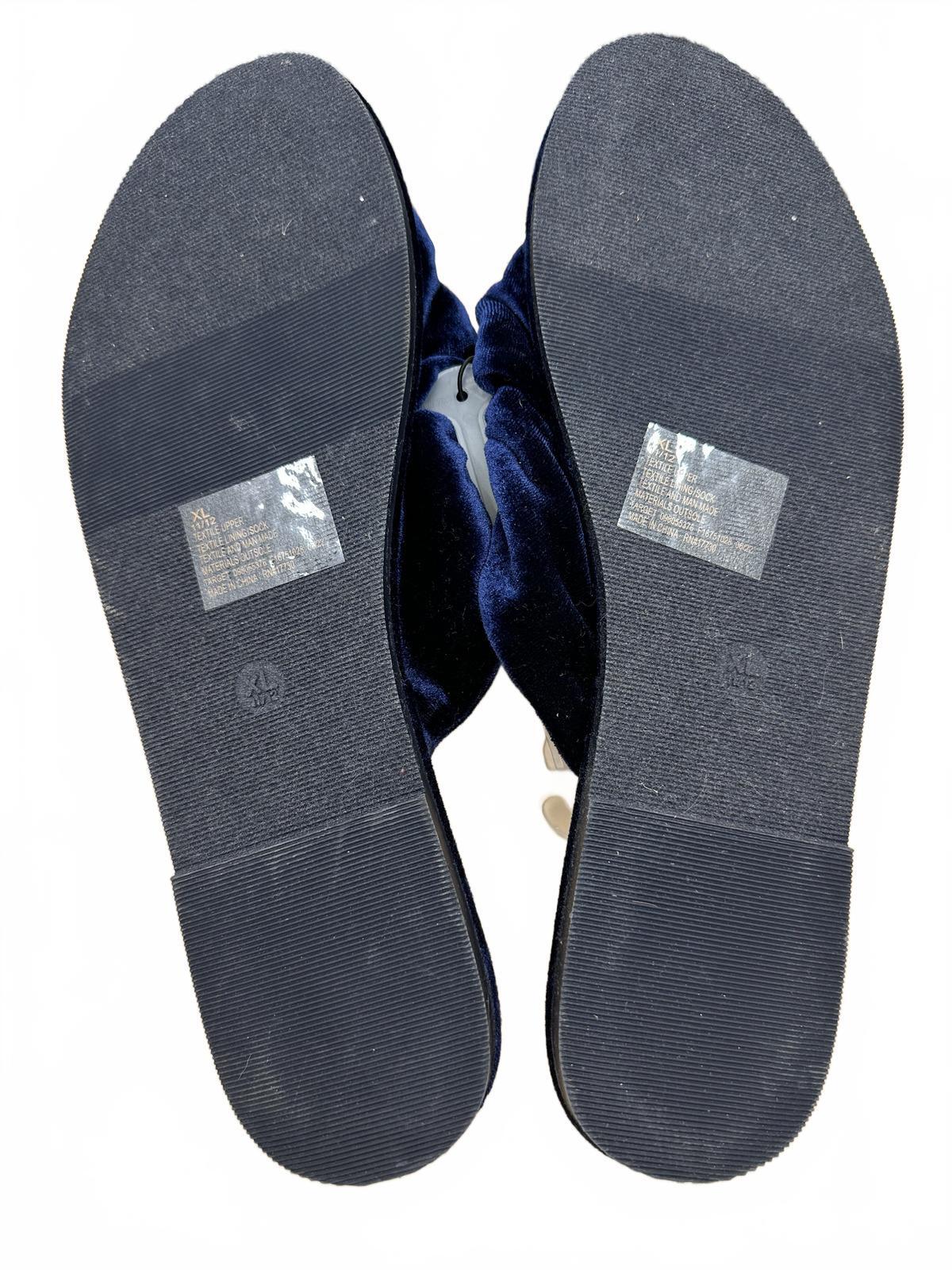 Stars Above Navy Velvet Slippers Cozy Y2K Indoor Shoes