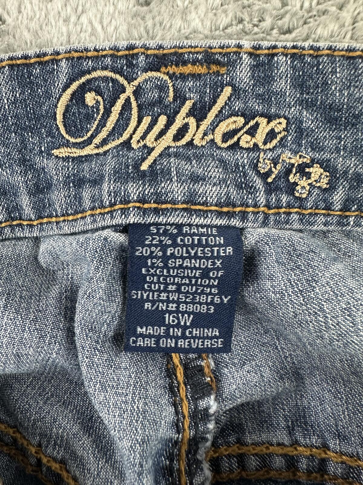 Duplex Y2K Embroidered Flare Jeans Wash Wide Leg Vintage Retro Y2K