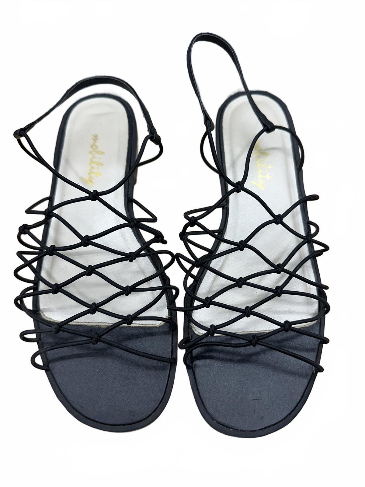 Mobility Black Strappy Flat Sandals