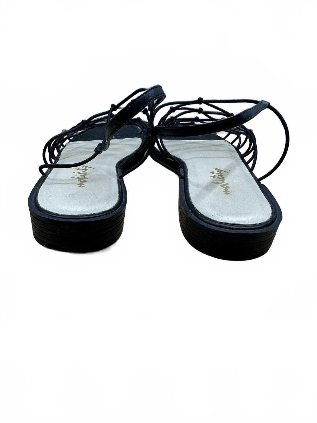 Mobility Black Strappy Flat Sandals