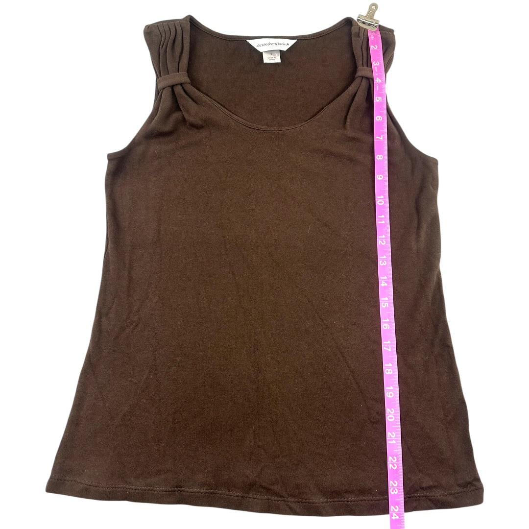 Christopher & Banks Dark Brown Sleeveless Tank Top