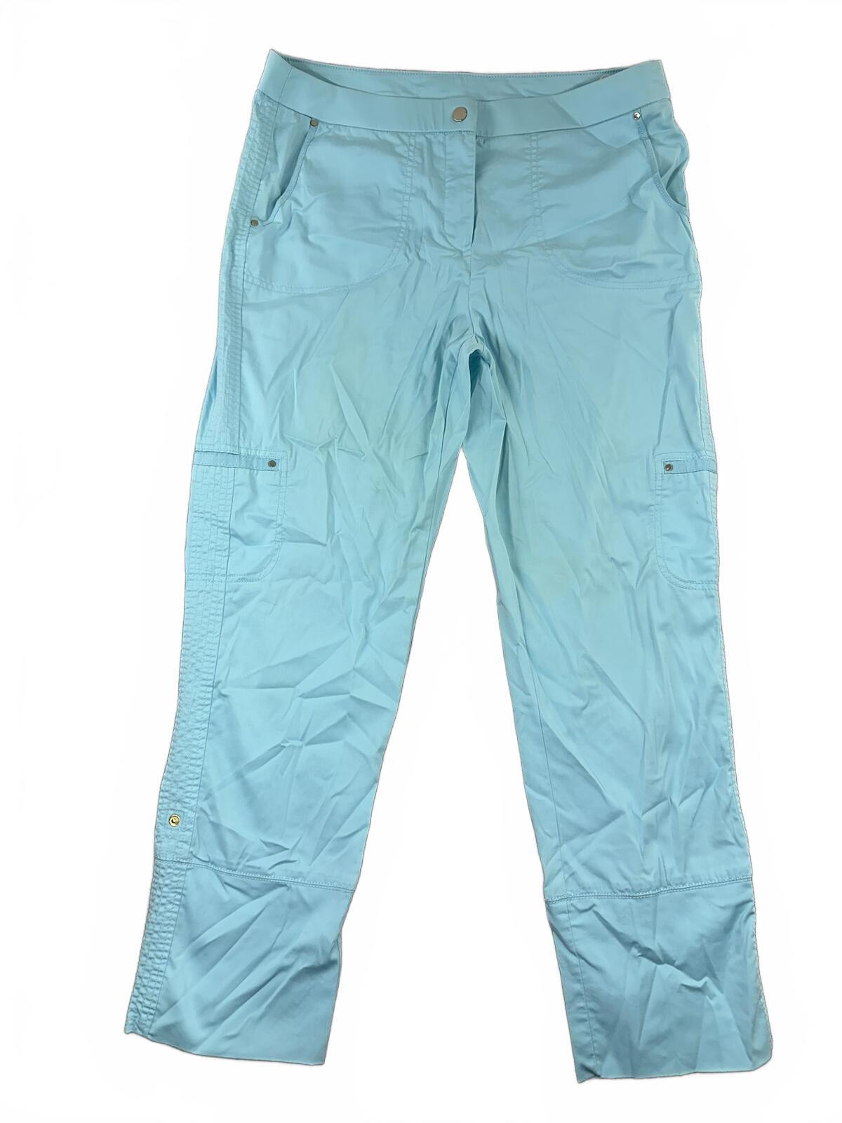 Chico's Light Blue Stretch Crop Capri Pants Y2K Athleisure Travel Ready