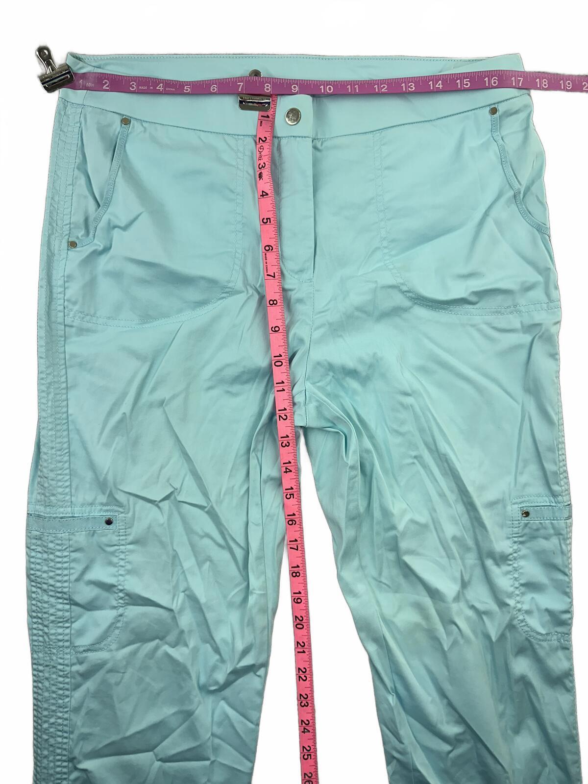 Chico's Light Blue Stretch Crop Capri Pants Y2K Athleisure Travel Ready