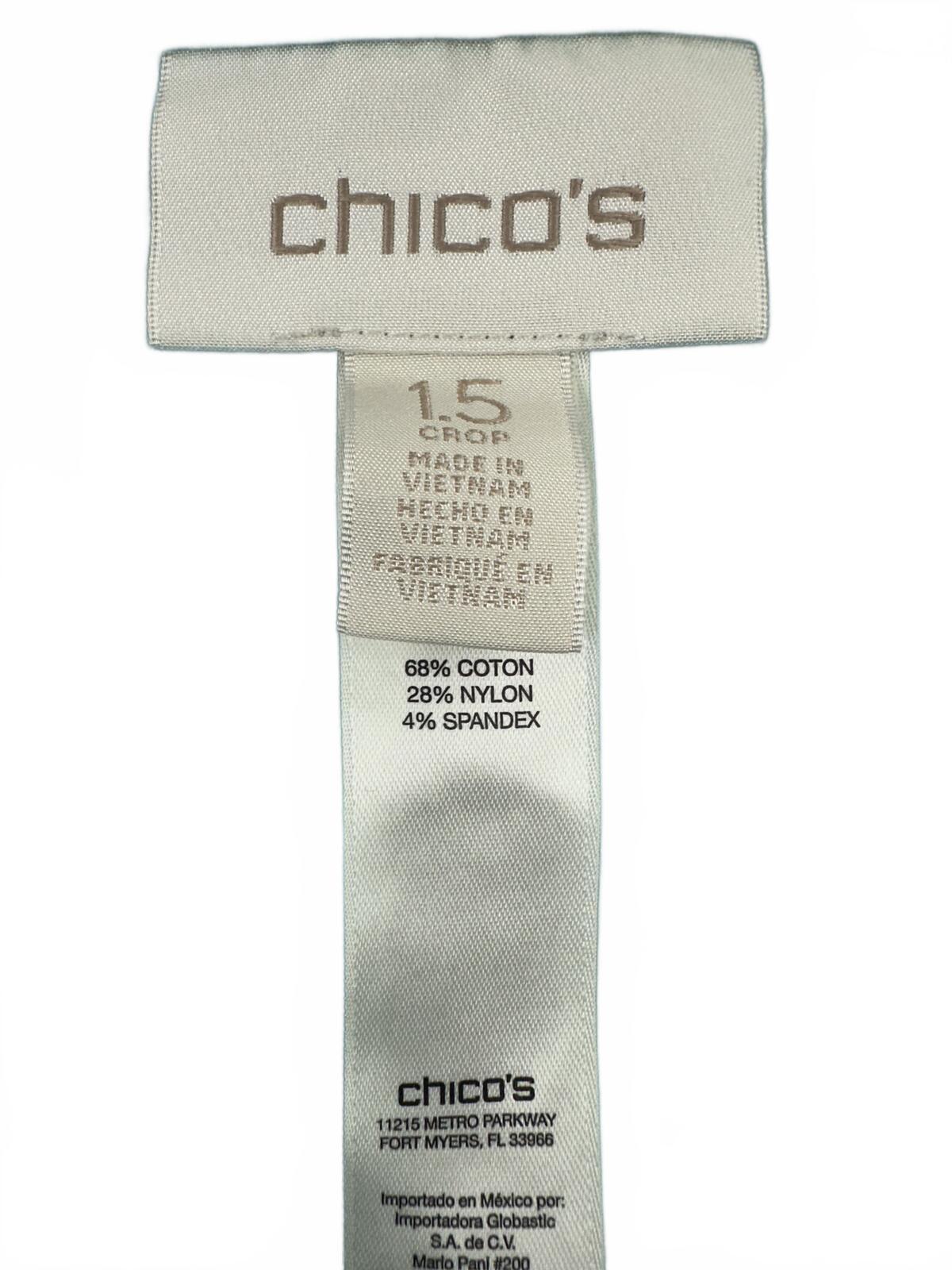 Chico's Light Blue Stretch Crop Capri Pants Y2K Athleisure Travel Ready