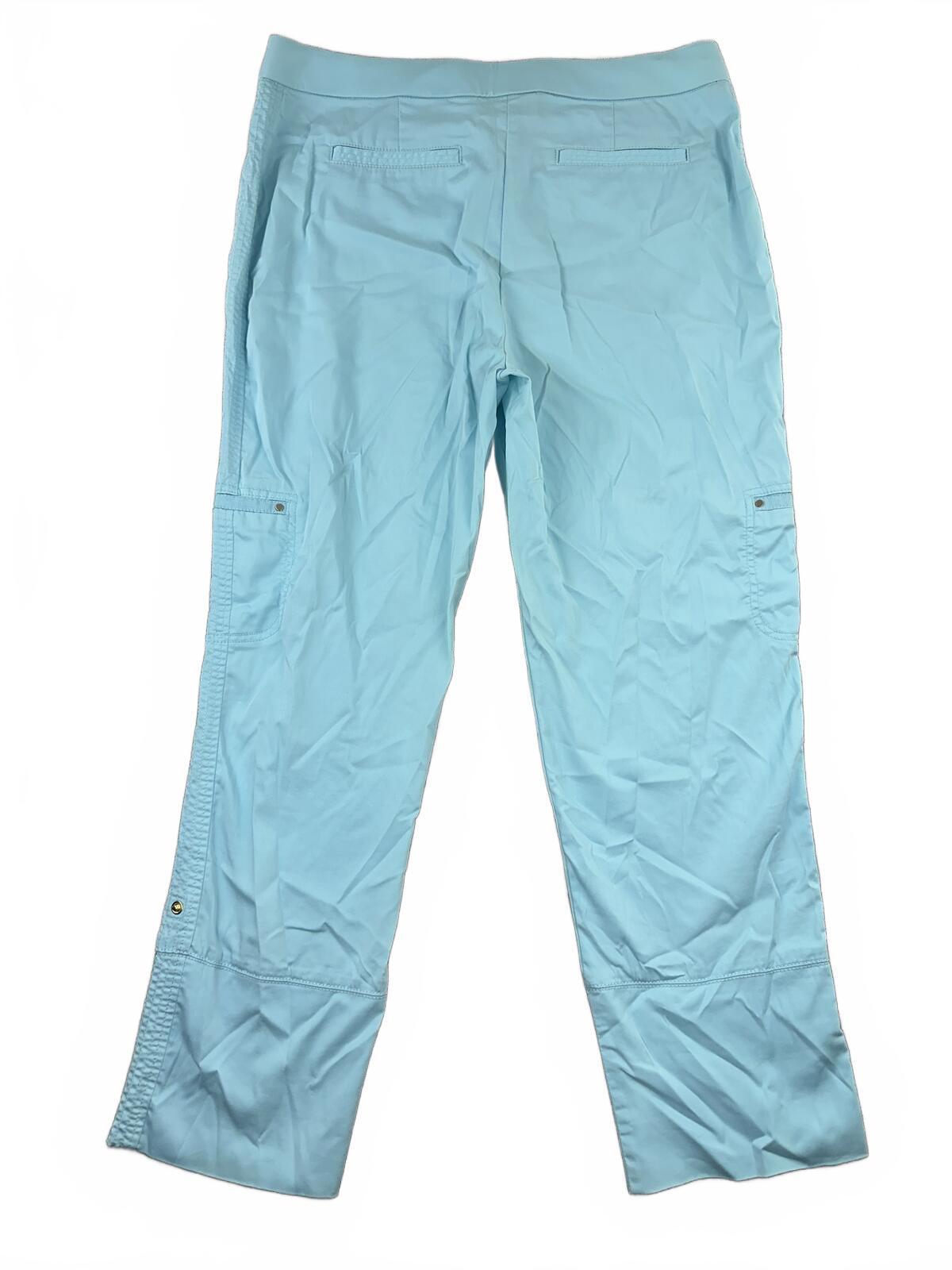 Chico's Light Blue Stretch Crop Capri Pants Y2K Athleisure Travel Ready