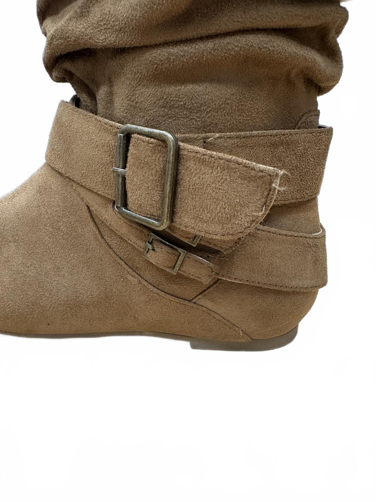 Brown Slouchy Mid Calf Boots Combat Boots