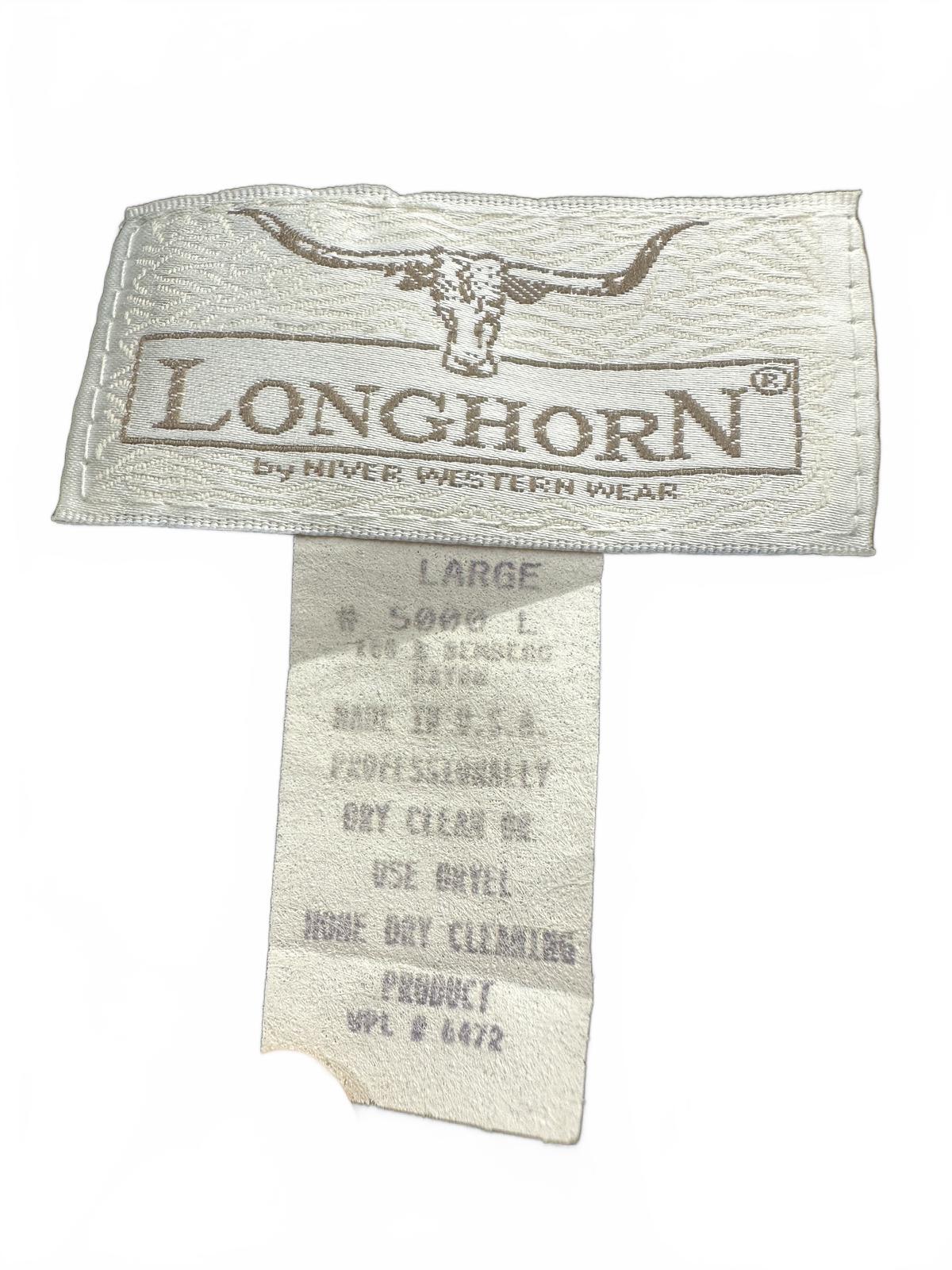 Longhorn Vintage Black Western Shirt with Silver Buttons