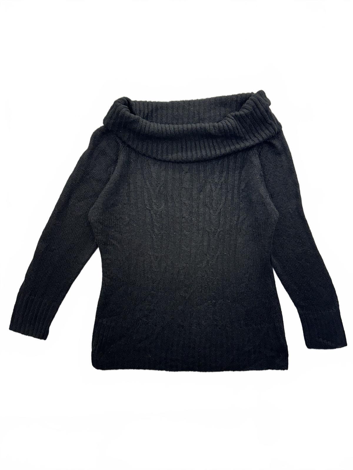 Torrid Off Shoulder Black Ribbed Knit Sweater Fashion Cozy Chic