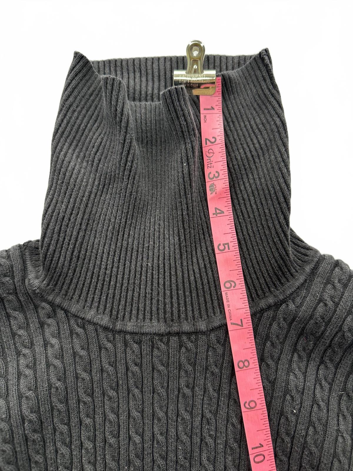 Anne Klein Black Cable Knit Turtleneck Sweater