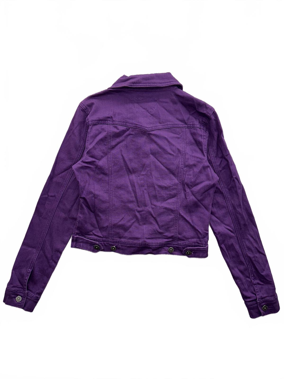 Hot Kiss Purple Denim Jacket Classic Streetwear Outerwear