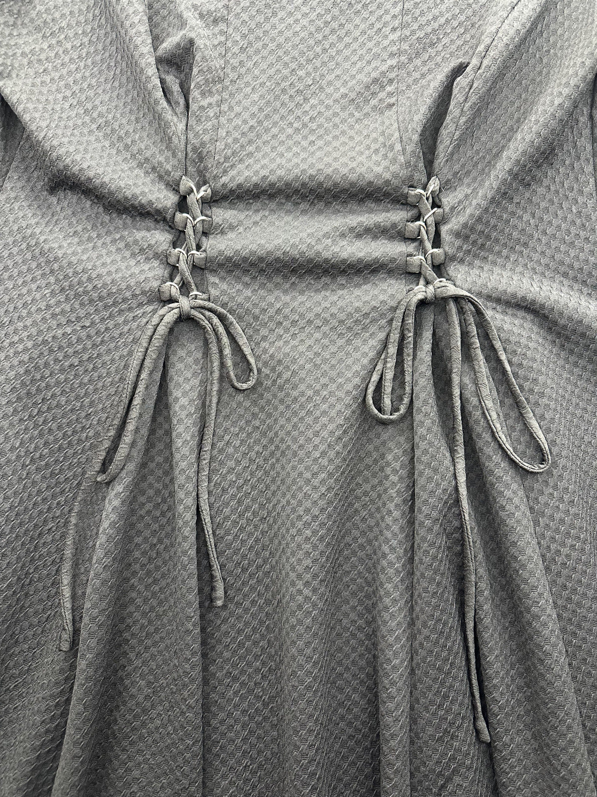 Gabby Skye Black Fit and Flare Dress with Lace Up Detail