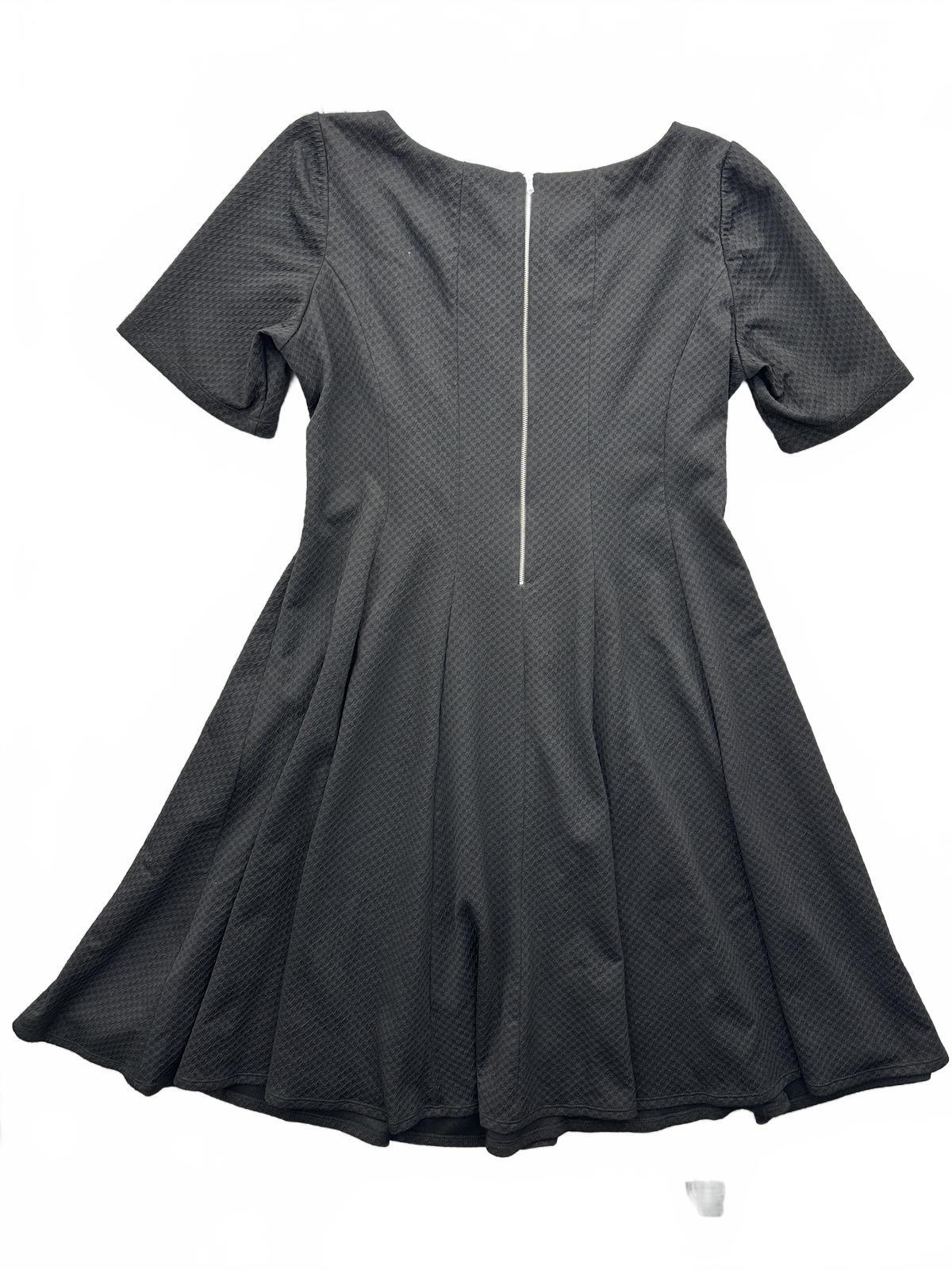 Gabby Skye Black Fit and Flare Dress with Lace Up Detail