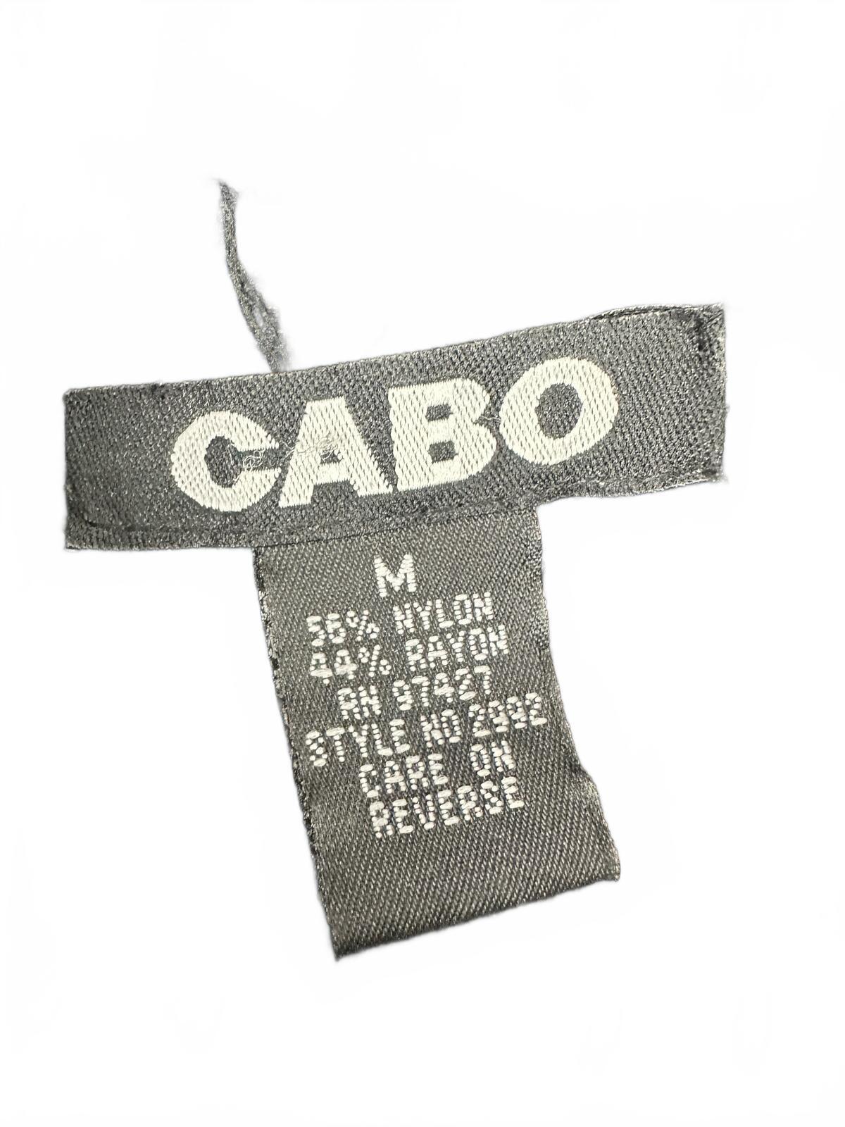 CABO Black Beaded Mock Neck Long Sleeve Top Y2K Glam Statement