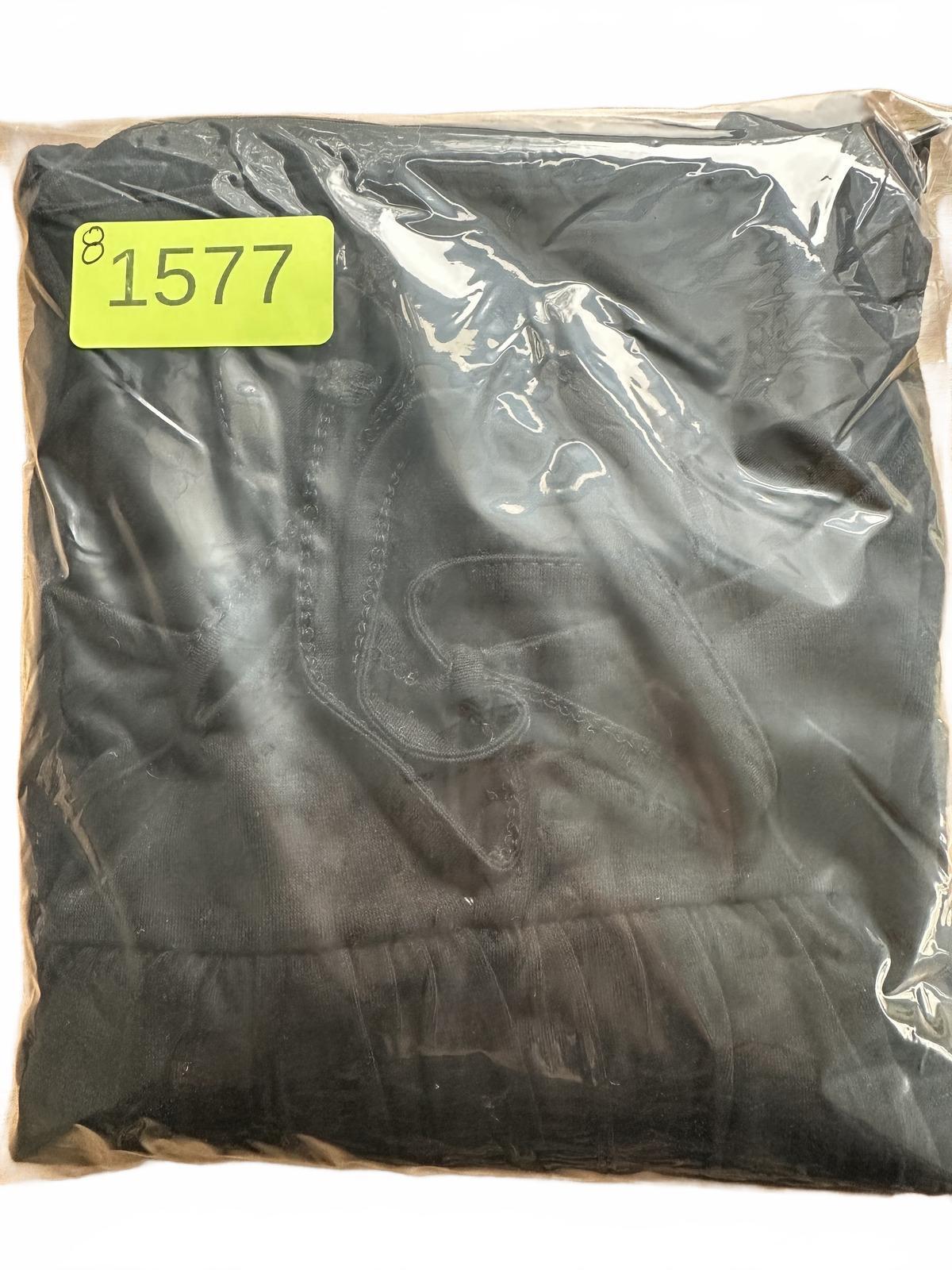 Black Short Sleeve Tie Neck Top