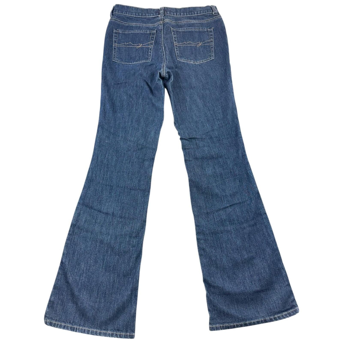 New York & Company Dark Wash Flare Jeans Mid Rise with Signature